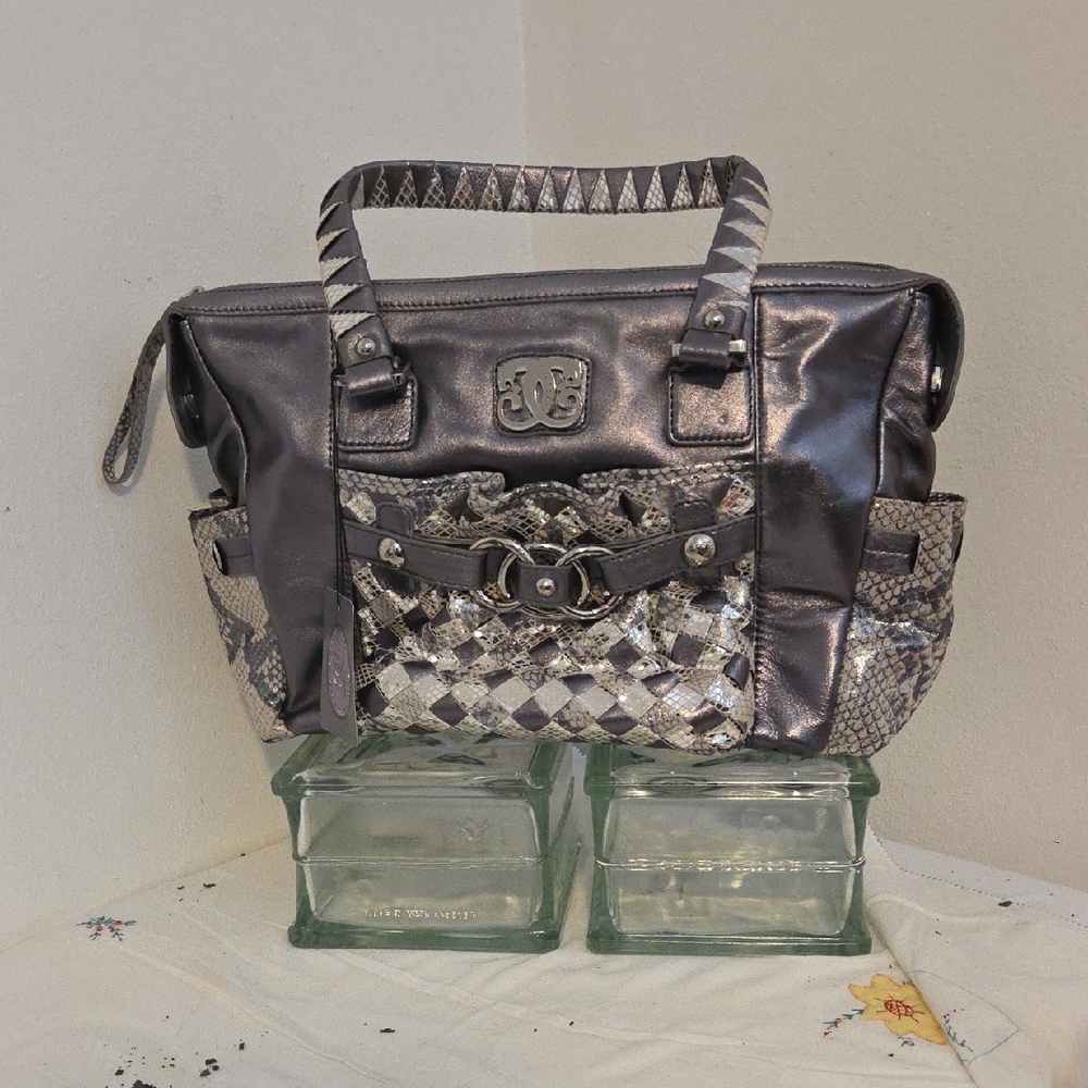 NWT Sharif Silver Snake Shoulder Bag